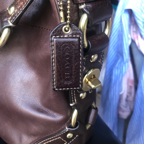 Coach Dark Brown Leather Belt Bag with Gold Accents - Picture 6 of 11